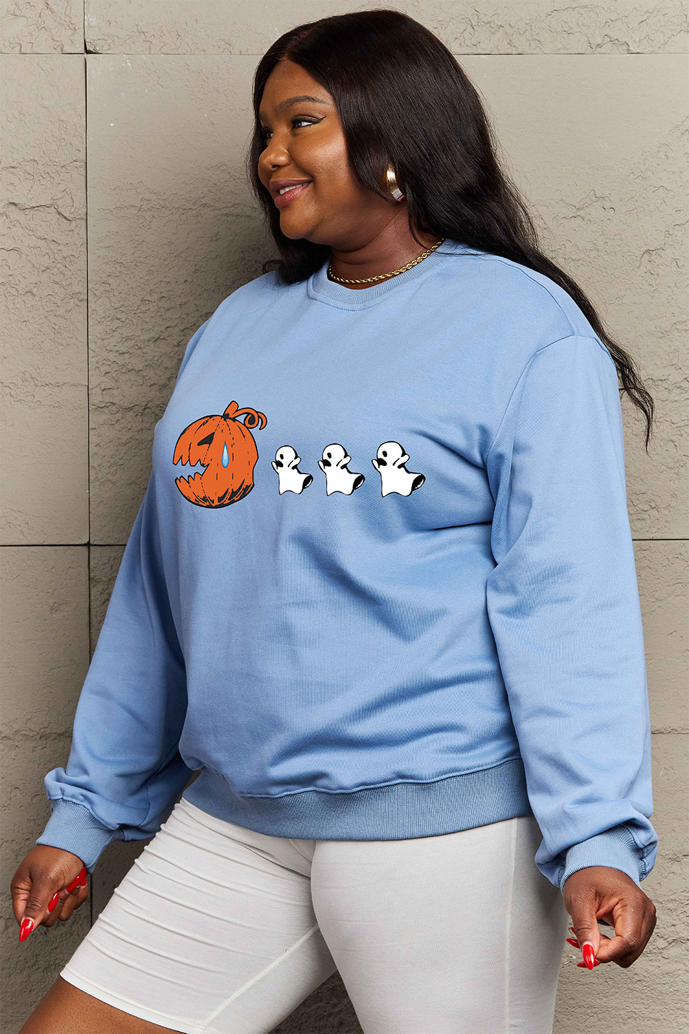 Simply Love Full Size Graphic Dropped Shoulder Sweatshirt