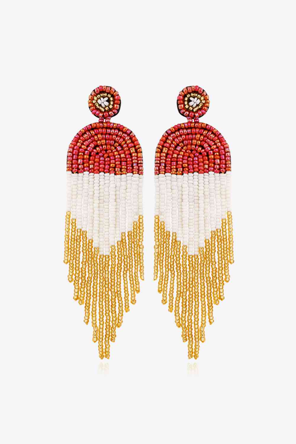 Beaded Fringe Dangle Earrings