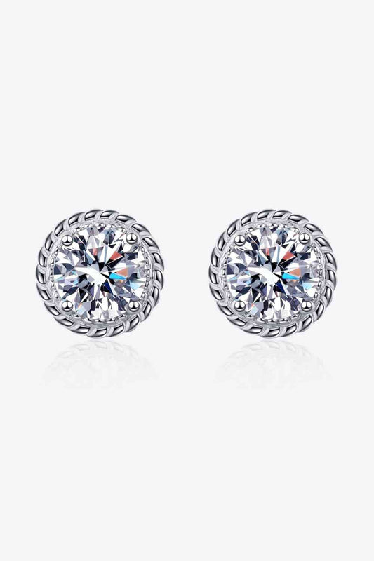 2 Carat Moissanite 925 Sterling Silver Stud Earrings