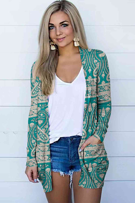 Printed Long Sleeve Cardigan