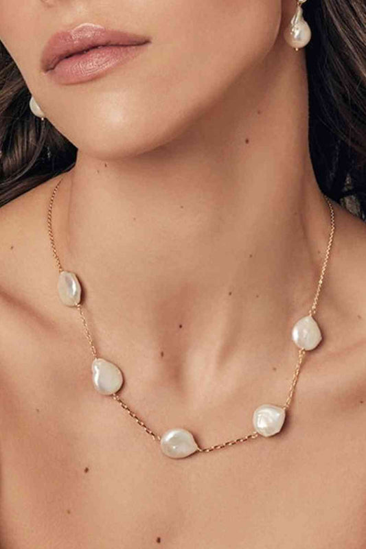 Freshwater Pearl Stainless Steel Necklace