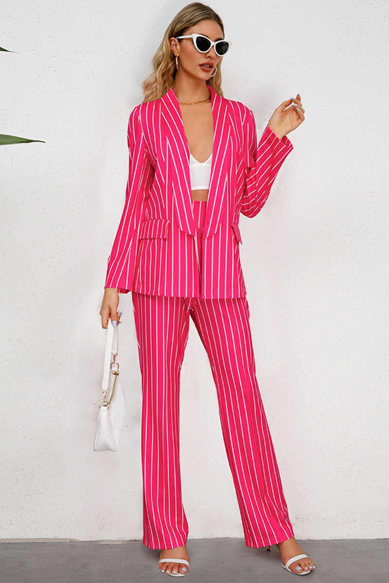 Striped Long Sleeve Top and Pants Set