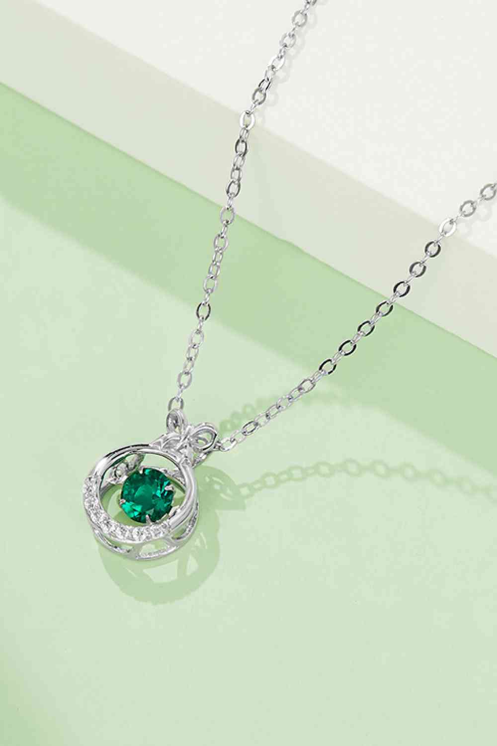 Lab-Grown Emerald Pendant Necklace