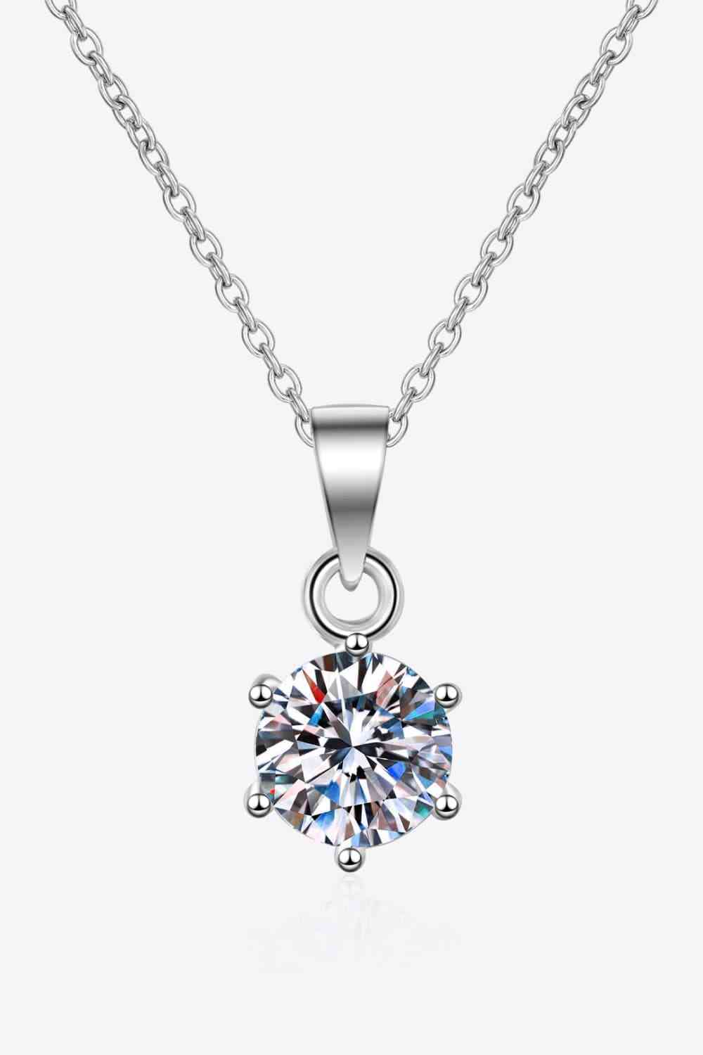 1 Carat Moissanite 925 Sterling Silver Necklace