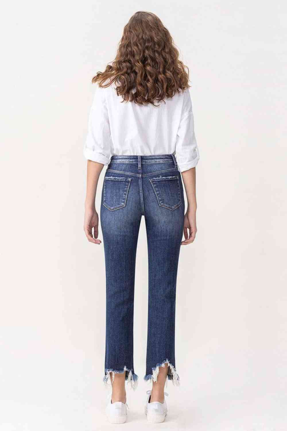 Lovervet Jackie Full Size High Rise Crop Straight Leg Jeans