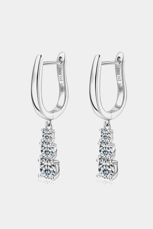 1.8 Carat Moissanite 925 Sterling Silver Drop Earrings